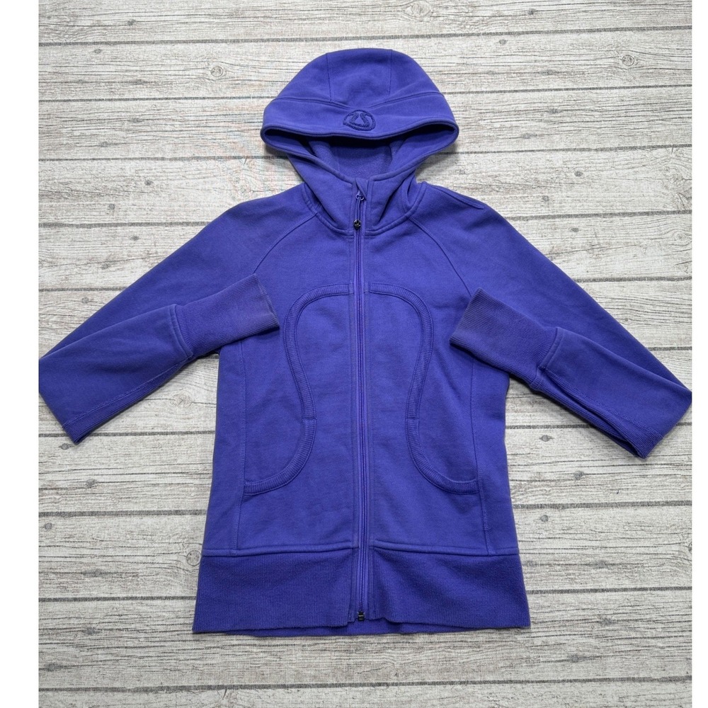 Lululemon Scuba Hoodie Womens Small Purple Fleece Athletic Thumbholes Sweatshirt